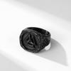 Vintage Nordic Viking Odin Triangle Logo Stainless Steel Ring Ring Men's Titanium Steel Finger Ring