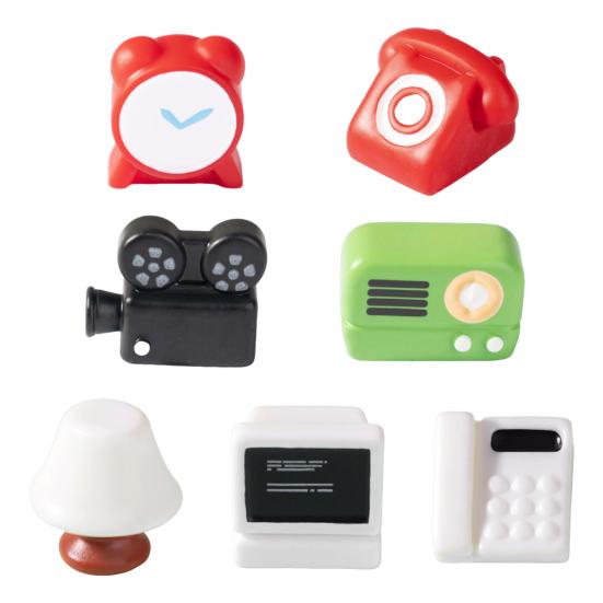 

Yousheng 7 шт. миниатюрный орнамент винтажная модель радио из смолы мини настольная лампа компьютер стационарный телефон для детей миниатюрный дом 7pcs