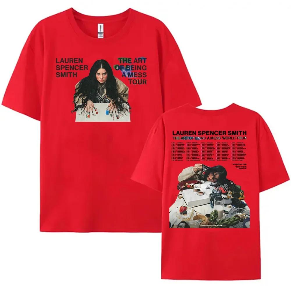 The Art Of Being A Mess Tour 2025 Tshirt Lauren Spencer Smith Graphic Tshirt Cotton Short Sleeve Female T Shirt Summer Soft Tee