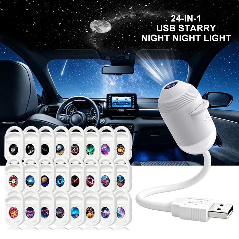 2-in-1 Hd Starry Dynamic Night Light Projector 5d Holographic 360° Adjustable Hd Galaxy and Ocean Projector for Bedroom Ceiling