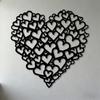 1pc 2D Flat Hearts Pattern Metal Wall Art Iron Sculpture for Living Room Bedroom Office Game Room Wall Mount