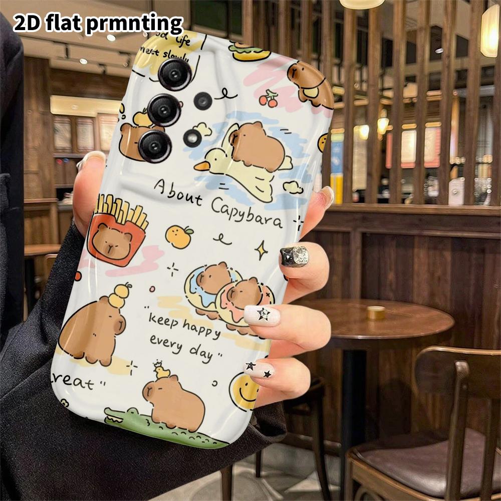 Phone Case: 2D Flat Samsung Galaxy A34 A35 S20 S22 S21 FE Plus Ultra Protective Case, Full-Print Capybara, Christmas and Halloween Gift