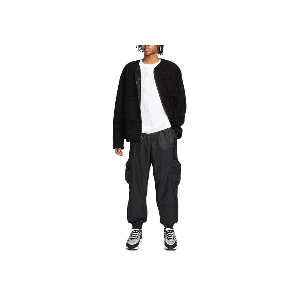 Nike Tech Solid Color Cuffed Pocket Woven Casual Pants Men Pants Black FB7911-010