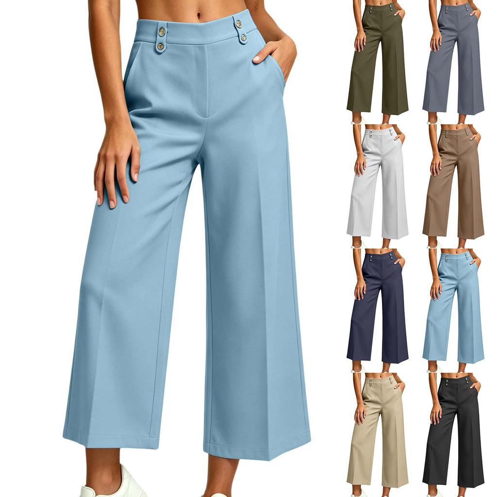 Women's Casual Straight Wide-Leg Pants for Everyday Wear