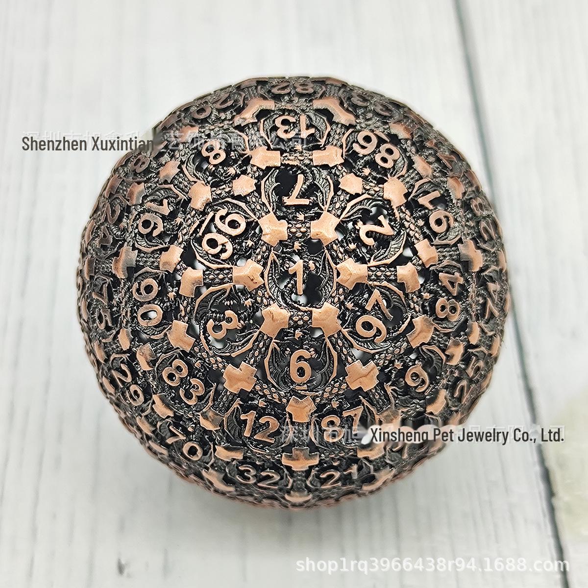 

100-гранные полые металлические игральные кости для TRPG: D100/D20 для Dungeons & Dragons, COC и настольных игр