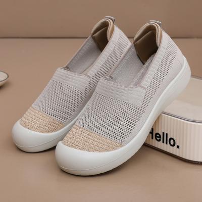 Sommer Damen Flats Leicht und Bequem Freizeitschuhe Atmungsaktive Mesh-Schuhe Modisch und Vielseitig