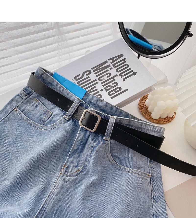 Spring 2022 Women's Korean Style Wide-Leg Denim Shorts - Casual, Slimming, Versatile Rolled-Up Design