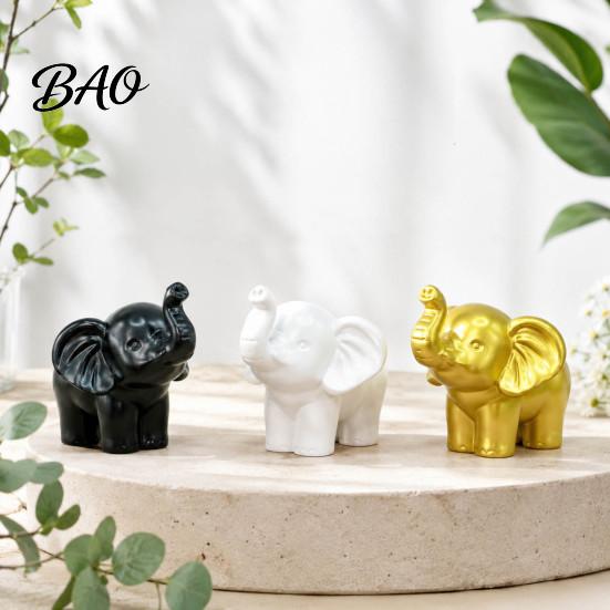 Minimalist Room Decor Accessories Mini Resin Elephant Figurine, Good Luck Statue Tabletop Decor, Animal Collectibles for Lovers Small Ornament