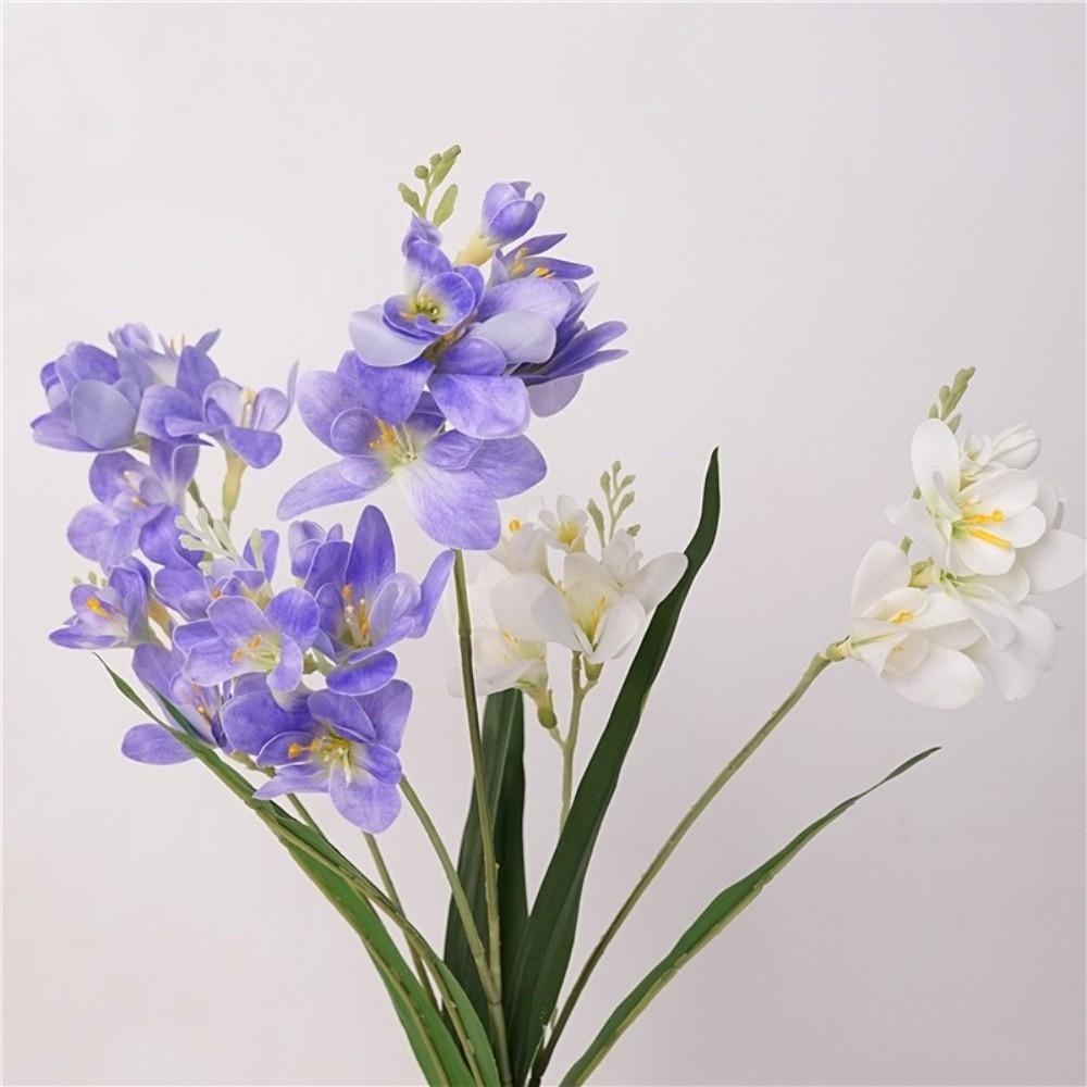 Decor Realistic Artificial Vanilla Orchid Flower 3D Durable Silk Flower Moisturizing Texture Fake Flower Wedding Arrangements