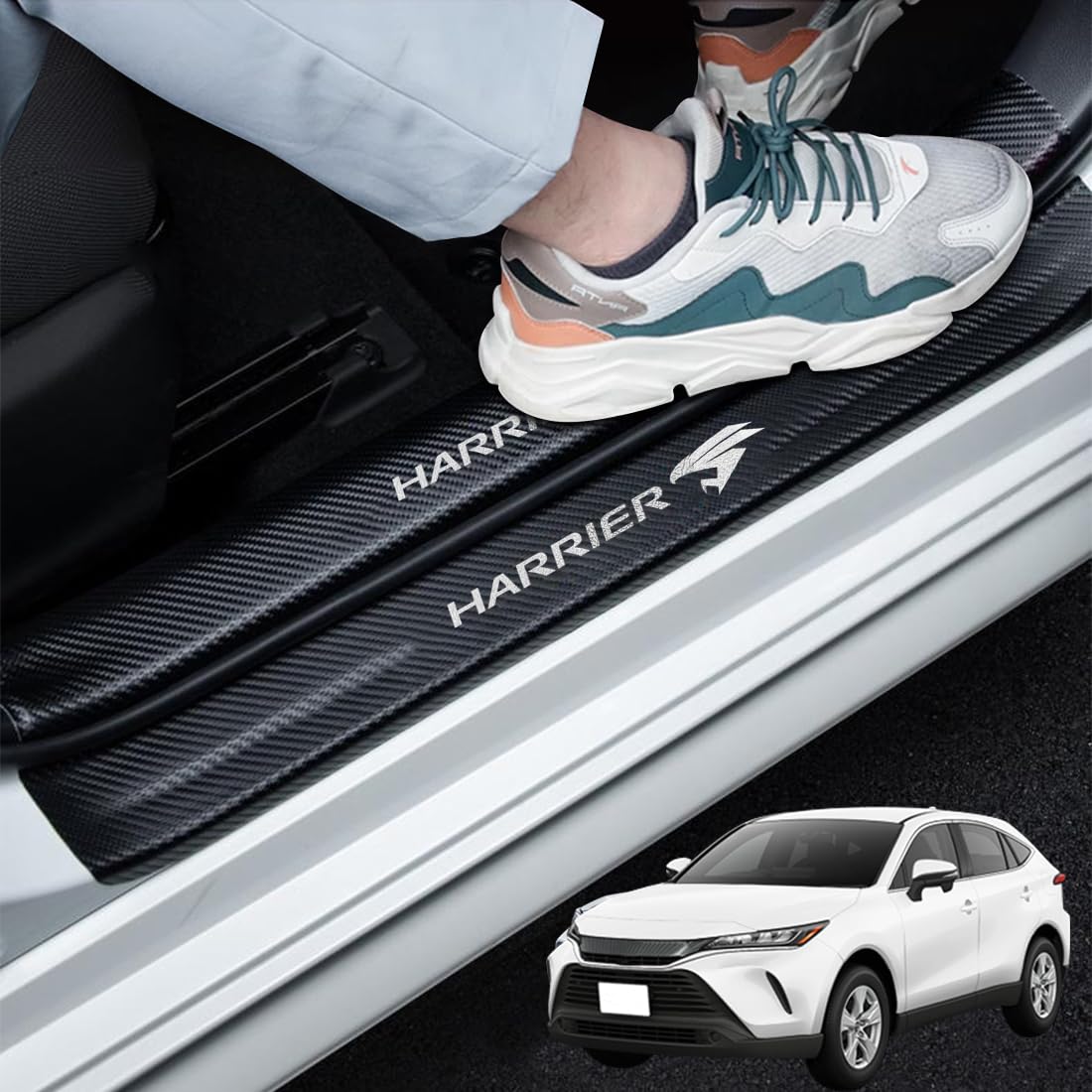 

GOODGOODCAR New Harrier 80 Series 60 Series Side Step Guard, Scuff Plate, Harrier 80 silver color
