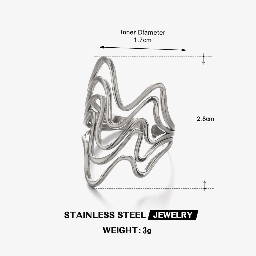 Lats Fashion Geometric Open Ring Stacked Irregular Ring For Women Party Festival Accessories