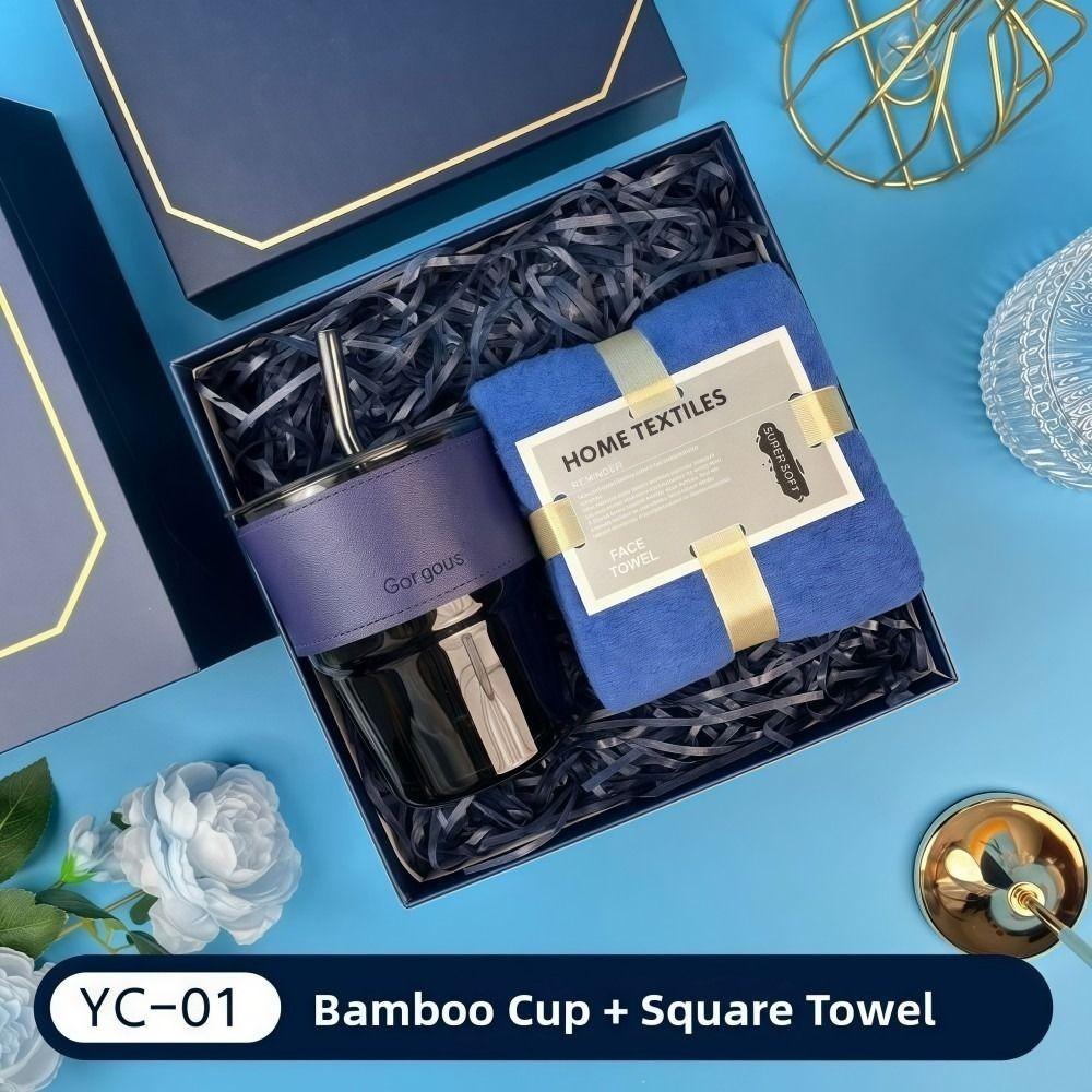 

3IN1 Souvenir Gift Set Stylish Design with Paper Bag Practical Gift Sets Fan/Towel/Cup Luxury Gift Box Set Personalized Gifts