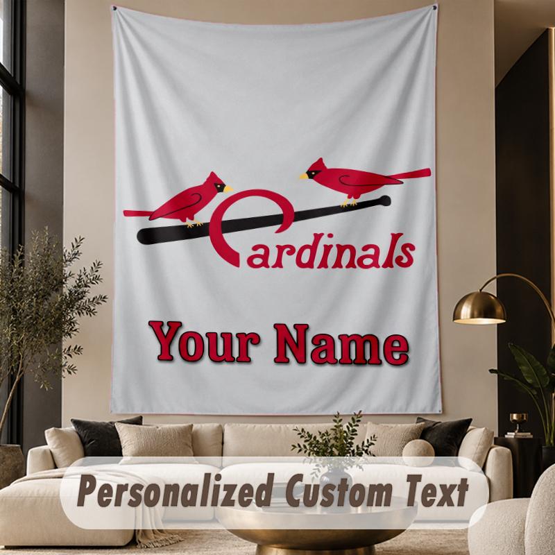 Custom Text Tapestry St. Louis Cardinals Print Wall Tapestry Indoor Living Room Wall Decor