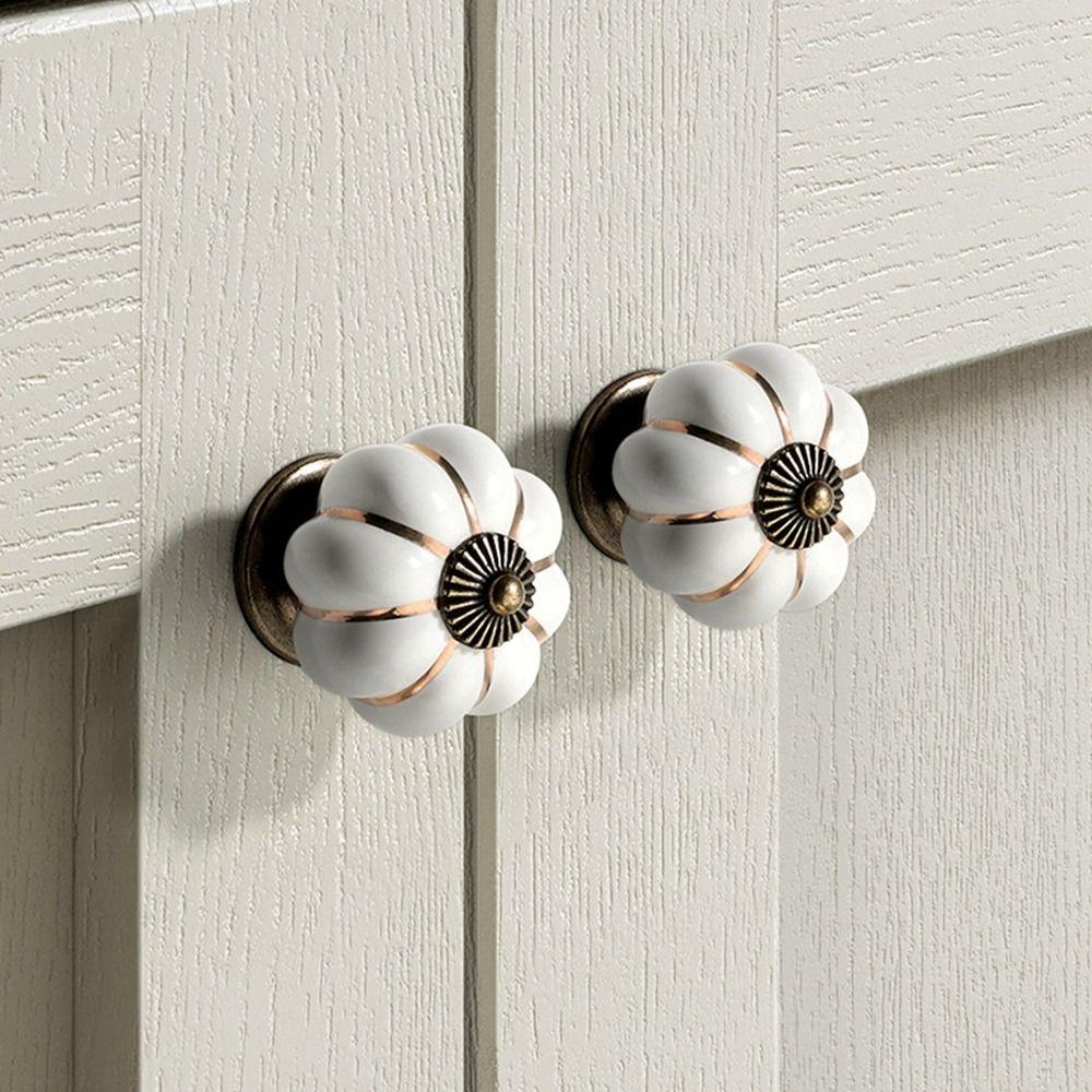 Ceramic Retro Furniture Hardware Pumpkin Single Hole Door Knob Drawer Knob Door Handle Drawer Pull
