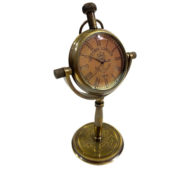 

Brass Victoria London Table Clock, Birthday Gift, Anniversary Gift, Christmas Gift, Retirement Gift, Home & Office Desk Clock Décor