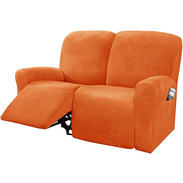 Velvet Recliner Sofa Cover Plush Solid Color Machine Washable Lazy Boy Sofa Slipcover Living Room Elastic Arm Sofa Cover For Furniture