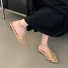 Fashion Bailamos Summer New Women Sandals Fashion Mesh Ladies Elegant Sandals Soft Beach Slides Flat Heel Dress Shoes Mujer