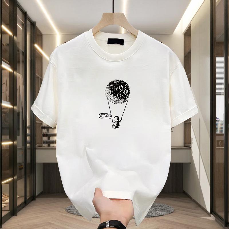 

Heavy Cotton Trendy Brand Printed Men S Short-Sleeved T-Shirt Trendy Ruffian Handsome Casual T-Shirt 5XL