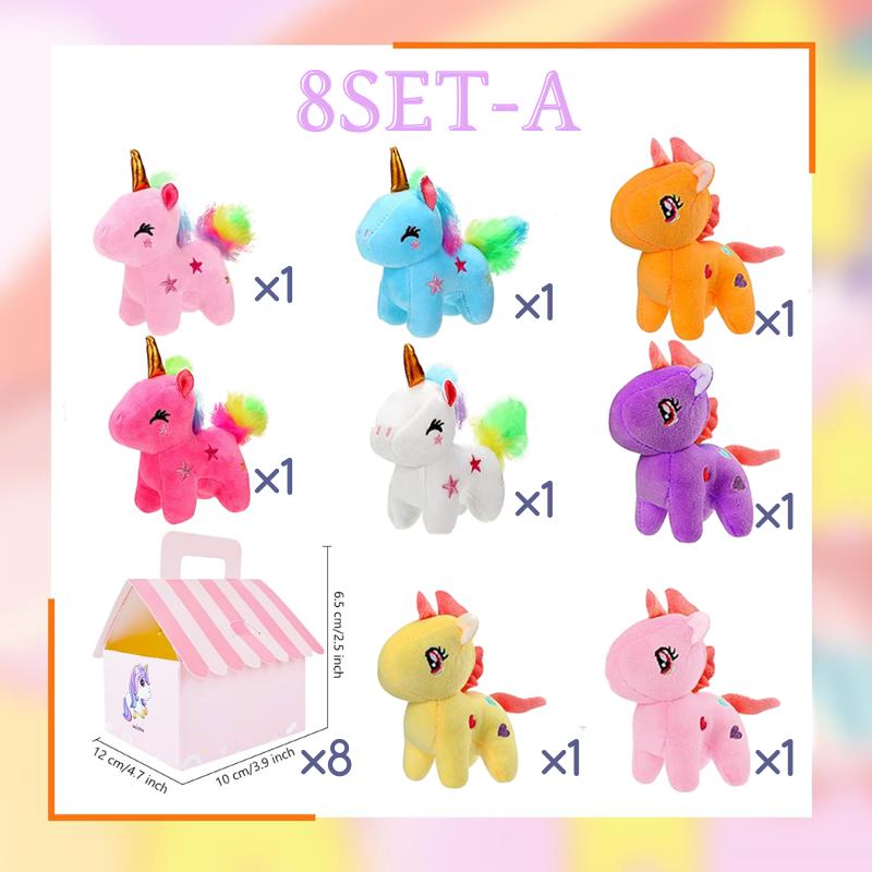 8-36Sets Unicorn Stuffed Animals Adopt Me Unicorn Plush Party Favors Birthday Gifts with House for Girls