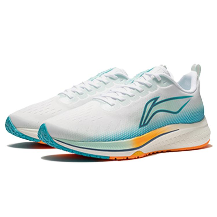 Li Ning Red Hare 5 Cushioning Slip Resistant Abrasion Resistant Low Top Lightforam Plus Running Shoes Men's White Blue ARMS009-1