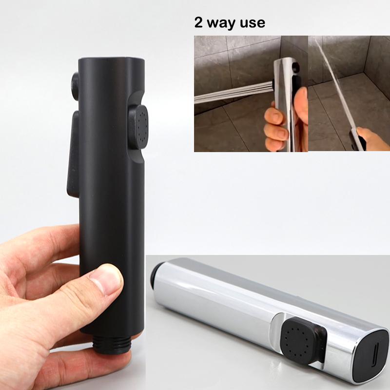 2 Way ABS Handheld Bathroom Black Sliver Shower Head High-pressure Toilet Bidet Sprayer Faucet For WC Bathroom Accessories