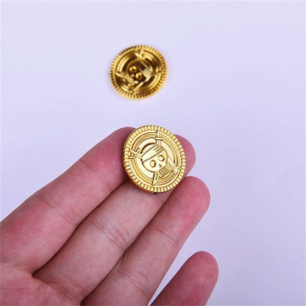 Plastic Pirate Gold Coins Gold Sliver Game Coin Fake Gold Treasure Favor 2.5cm Halloween Gold Coin Children's Toys