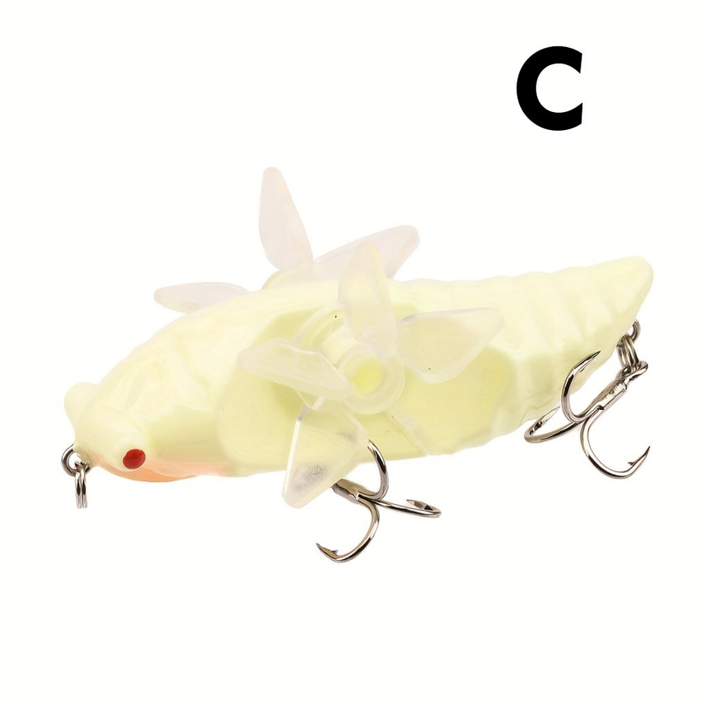 7,5 cm 14G Oberflächen-Rotations-Zikaden-Köder, Bionischer Kunststoff-Hartköder Minnow Traktor-Köder für Süßwasser-Salzwasser-Angeln Angelzubehör