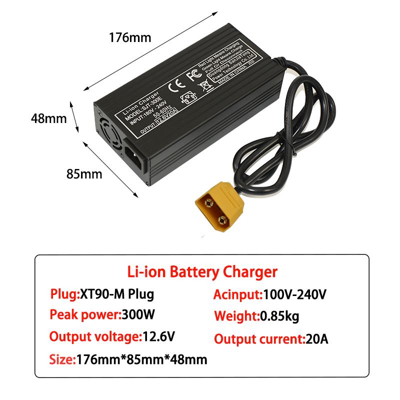 12.6V 10A 20A Lithium Battery Fast Charger 12V 12 Volt XT60 XT90 Connector For 3S 12 Volt Li Ion Charger Rapid Heat Dissipation