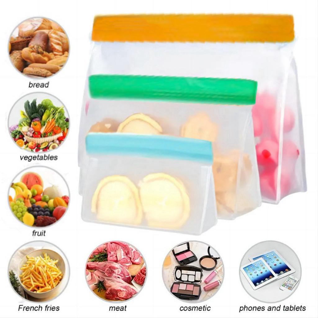 PEVA Stand-up Refrigerator Food Storage Bags - Seal & Preserve Freshness