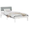 Bed Frame In White and Light Grey 90 X 190 Cm Solid Pine Wood