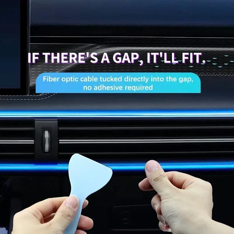 Car Interior RGB LED Atmosphere Light Strip USB Fiber Optic Neon Invisible Ambient Lamp Center Console Door Decoration Trim Neon Lights 4