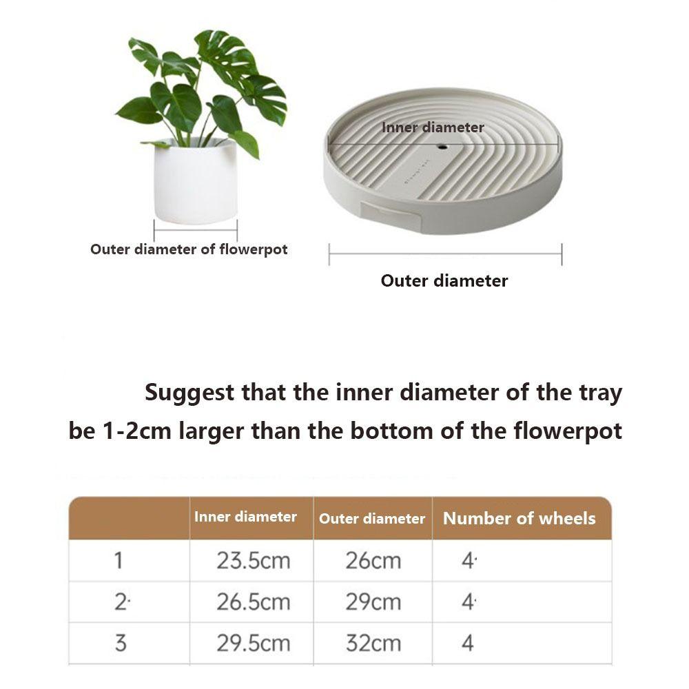 Heavy Duty Movable Plant Stand Round Plants Pots Holder Portable Rolling Plant Tray  Flowerpot