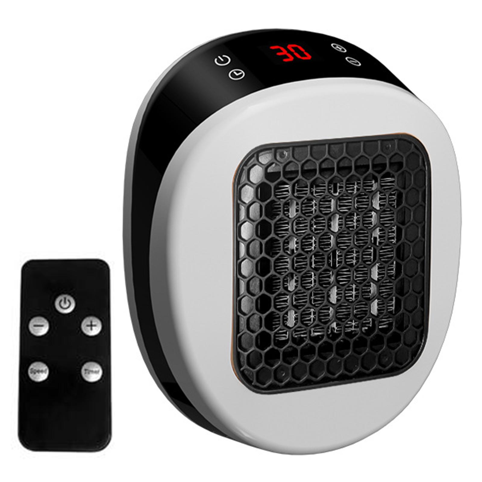 2-in-1 Plug In Heater Space-Saver Wall Mountable or Portable Mini Heater with Quiet Operation Hot Air Blower for Personal Spaces EU