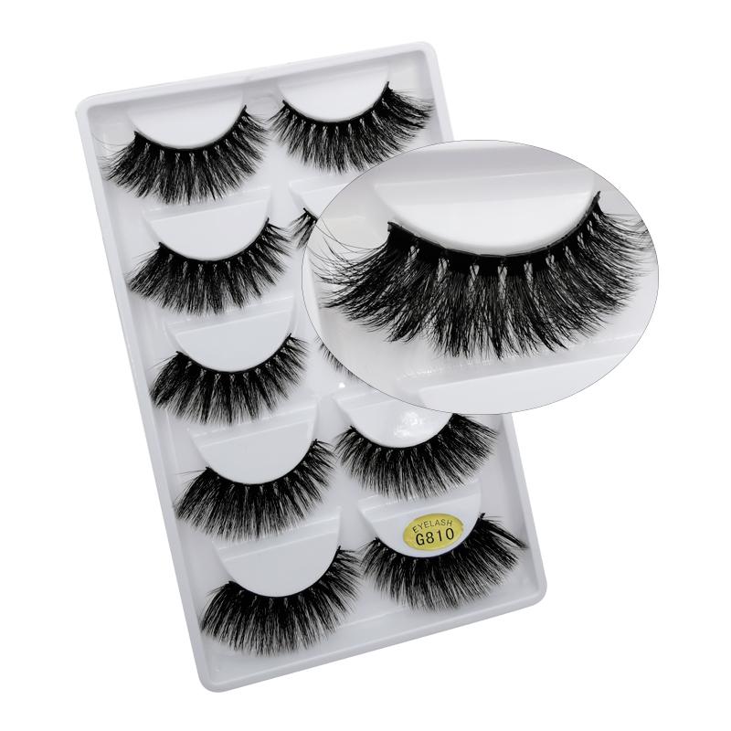 5 Pairs Multipack 3D Mink Lashes False Eyelashes Handmade Wispy Fluffy Long Lashes Natural Eye Makeup Tools Eye Lashes G806