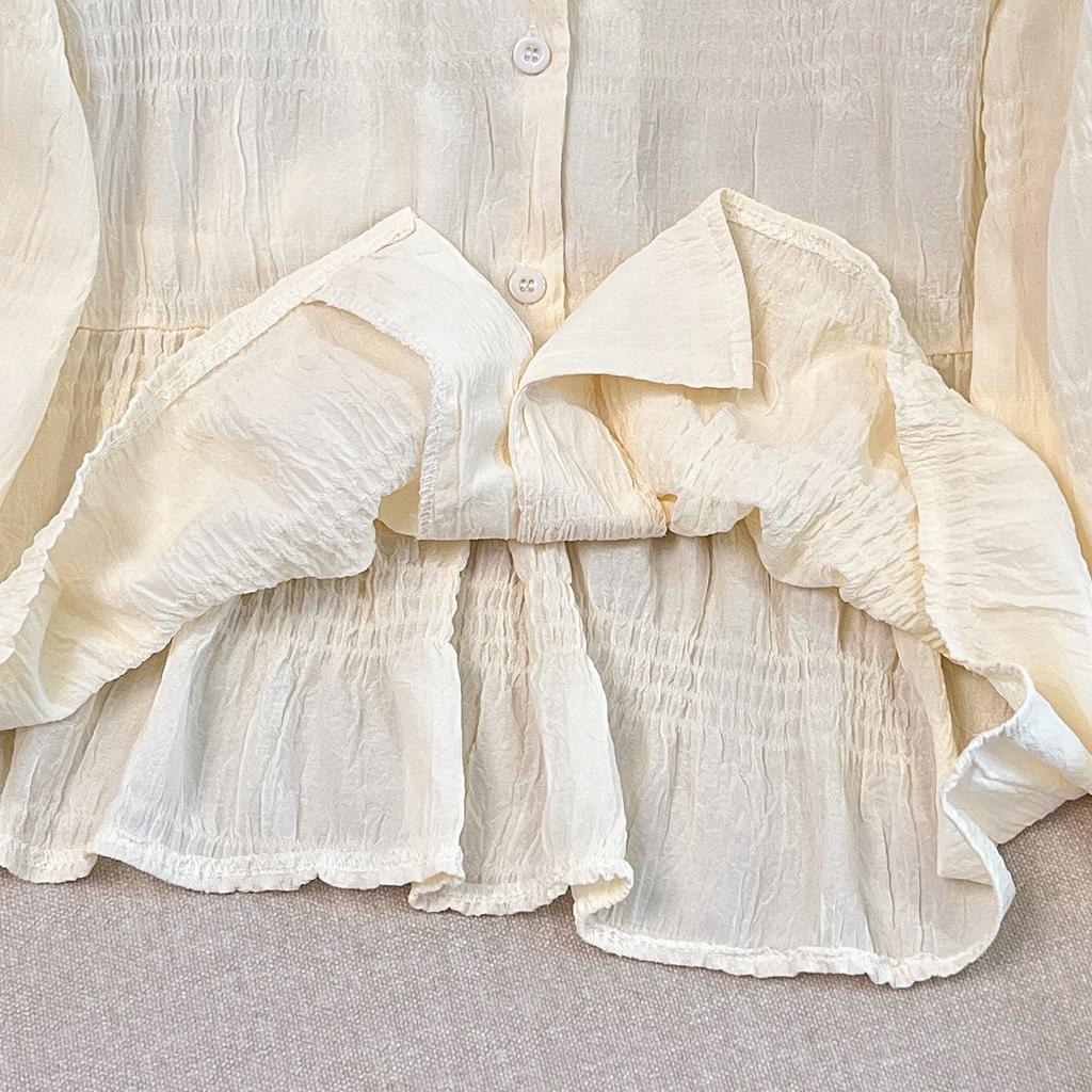 Letní košile s výstřihem do V se záhyby Módní tenké top dámské halenky