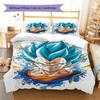 Biancheria da letto con motivo Son Goku, Set piumone Copripiumone Federa Regalo di compleanno per la casa (1 * copripiumino + 2 * federa, senza nucleo)