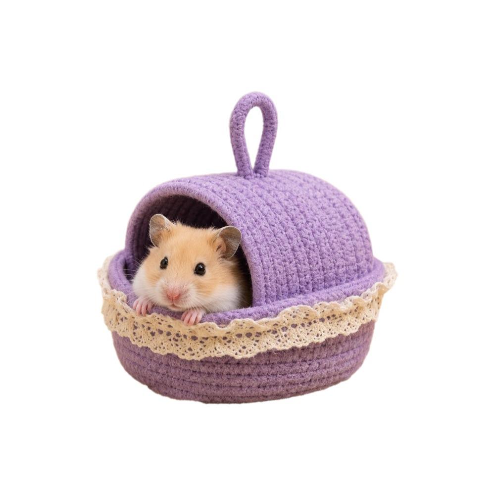 Scratch Resistant Weave Hamster Nest Wear Resistant Hamster Cage Guinea Pig Tunnel Rest Shelter