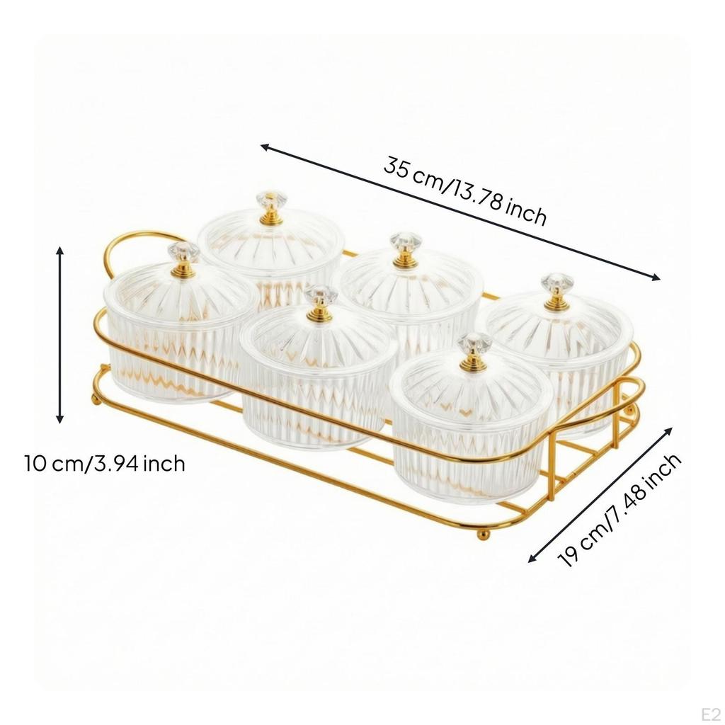 Countertop Snack Organizer Compartmentalized Candy with Lid Lidded Tray for