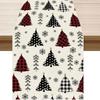 Christmas Table Runner with Santa and Tree Design