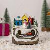 Christmas Ornaments with Music Musical Snow Globes Christmas Decor Festive Village Figurines with Rotating Home Decor