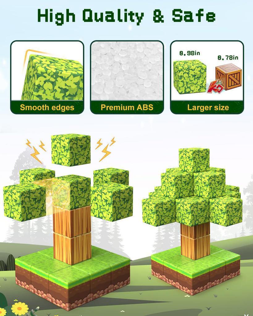 Magnetic Cube Building Set: Primeval Forest-Themed Educational Toy for Kids