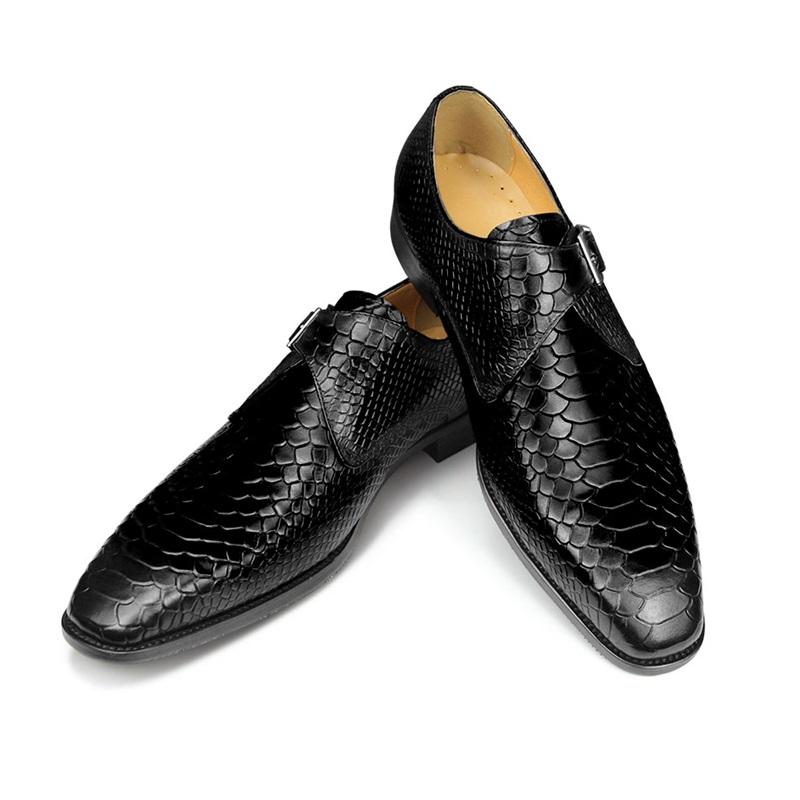 

Мода Мода Свадебная Обувь Змеиный Дизайн Принт Лоферы Zapatos Hombre Элегантная Офисная Повседневная Металлическая Пряжка Мужская Обувь Резиновая Подошва Красная 48 чёрный