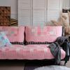 Pink Pastoral Style Cotton Sofa Cushion Non-slip Combination Leather Sofa Cushion Korean Style Universal Sofa Cover