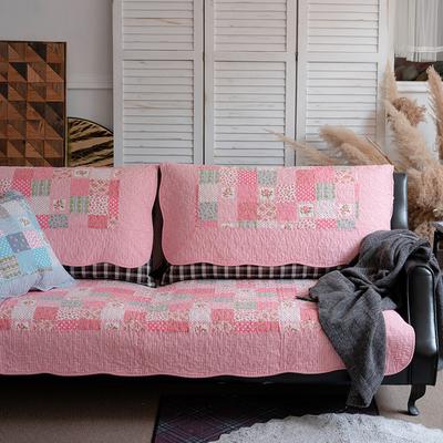 Cuscino per divano in cotone stile pastorale rosa Cuscino per divano in pelle combinata antiscivolo Copridivano universale stile coreano
