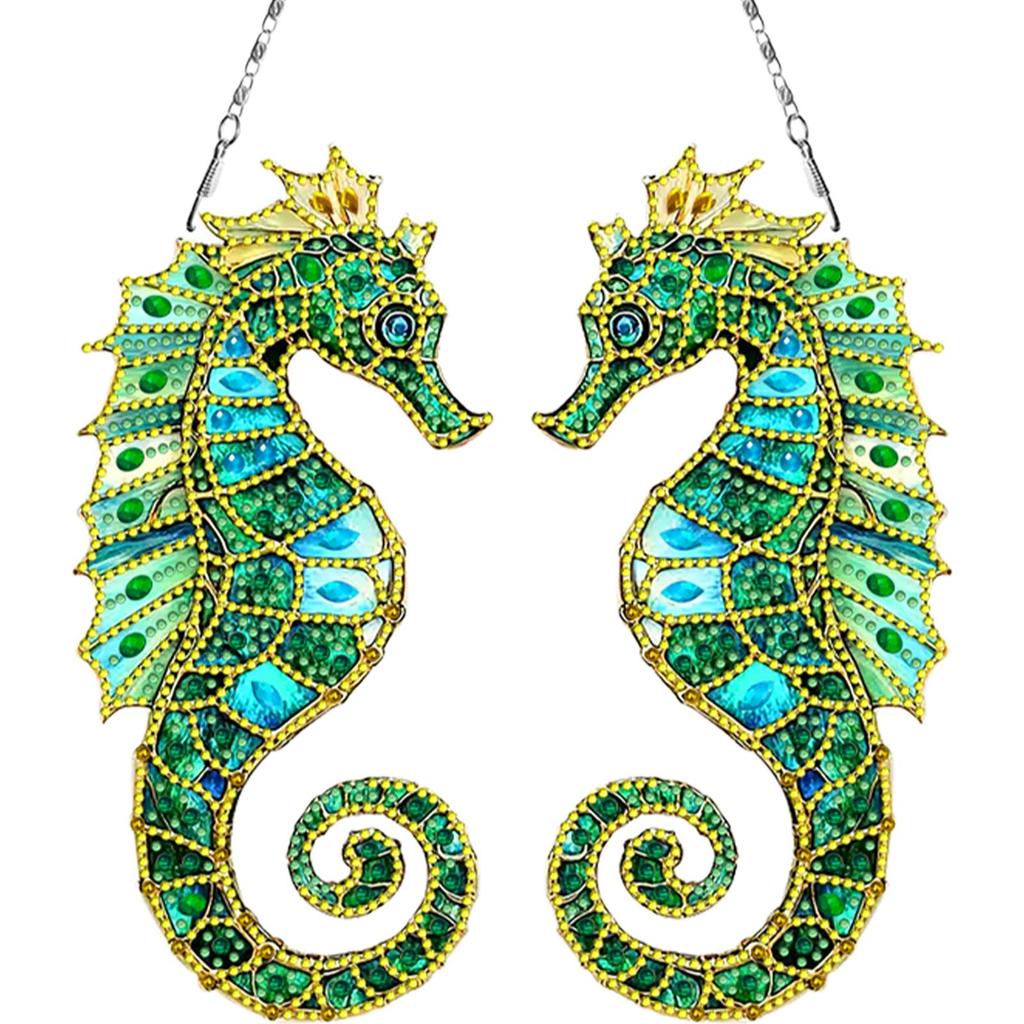 2D/Flat DIY Rhinestone Diamond Art Window Pendants Diamond Painting Set Double Side Print Single Dide Drill Wall Door Decoration