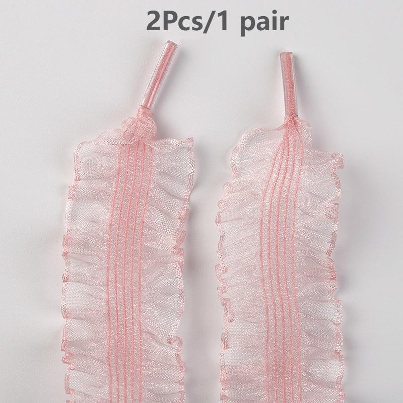 2Pcs Elastic Lace Shoelaces, Suitable for White Sneakers, Ballet Style Elastic Elastic LACES, Adding Color To The Shoes