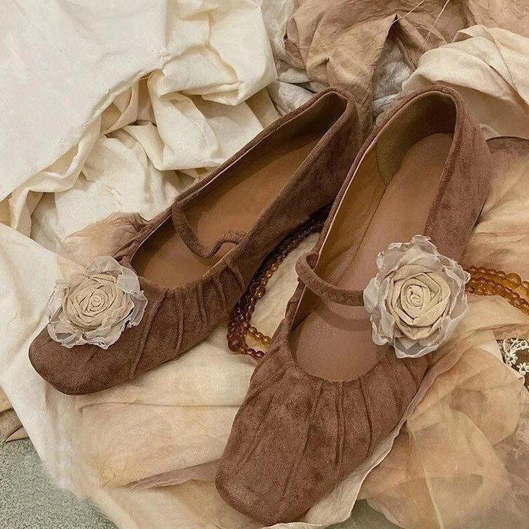 Fashion Women's Summer New Fashion Designer Flower Flat Comfort Mules Retro Square Toe Slip-on Outdoor Dress Party Women's Sandals