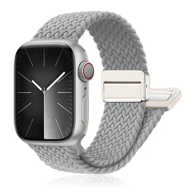 

Плетеный ремешок для Apple Watch 10 Band 46 мм 42 мм 40 мм 44 мм 45 мм 49 мм 41 мм Магнитный ремешок Браслет iWatch series se 7 6 8 9 Ultra 2 42-44-45-49-S10 46mm