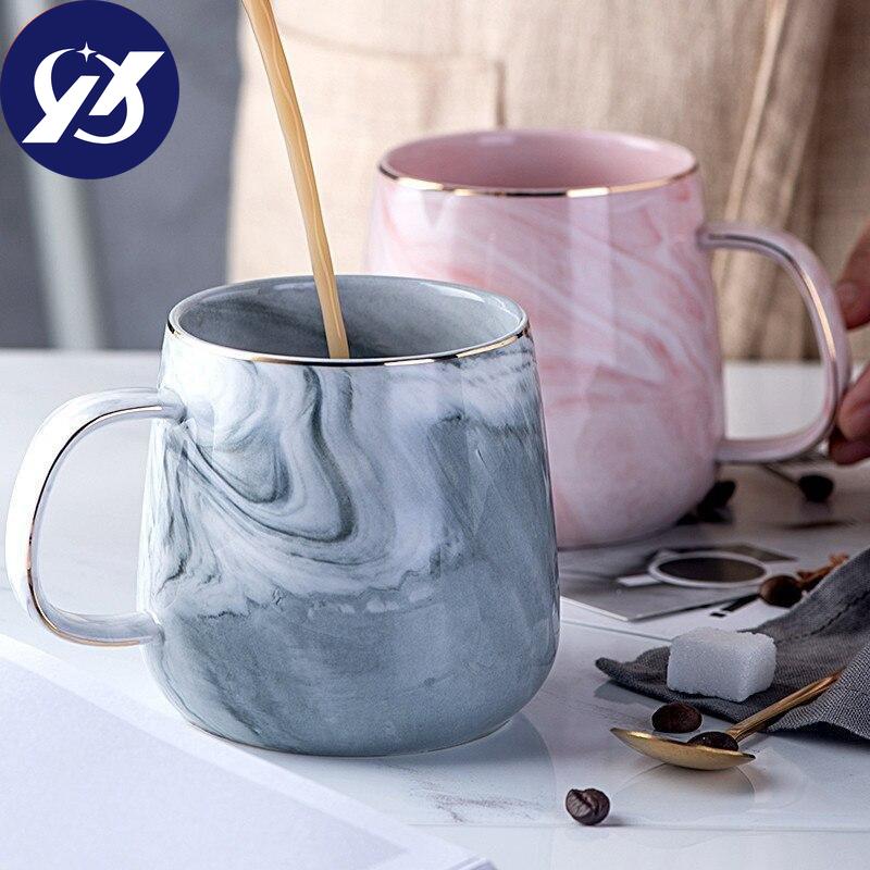 Creative European Phnom Penh Milk Coffee Mugs Marble Pattern Breakfast Water Mug Office Home Drinkware Tea Cup Lover's Gifts