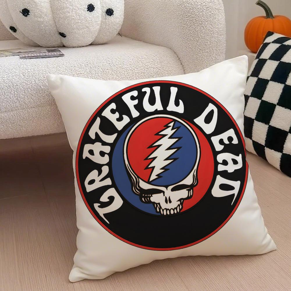 Band Psychedelic GGrateful Dead Cushion Cover Throw Pillow Cover Hidden Button Durable Polyester Chair Cushion